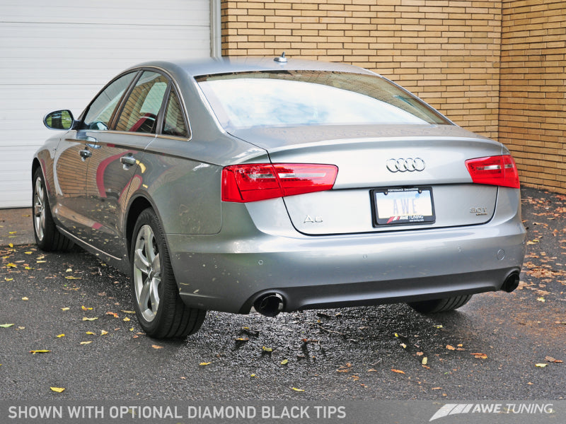 AWE Tuning's Stunning Audi C7 A6 3.0T Touring Edition Exhaust with Dual Outlet Diamond Black Tips