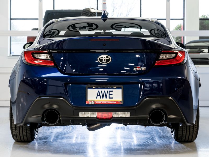 AWE Subaru BRZ / Toyota GR86 / Toyota 86 Track Edition Cat-Back Exhaust - Stunning Diamond Black Tips