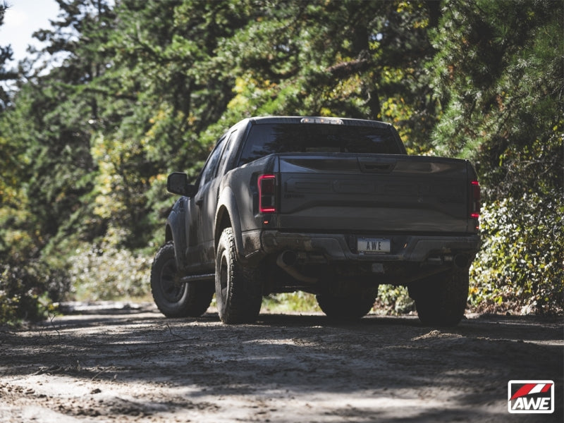 AWE Tuning 2017+ Ford Raptor 0 FG Performance Exhaust System - Stunning Diamond Black Tips