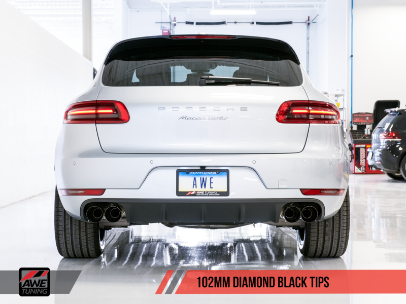AWE Tuning Porsche Macan Touring Edition Exhaust System - Stunning Diamond Black 102mm Tips