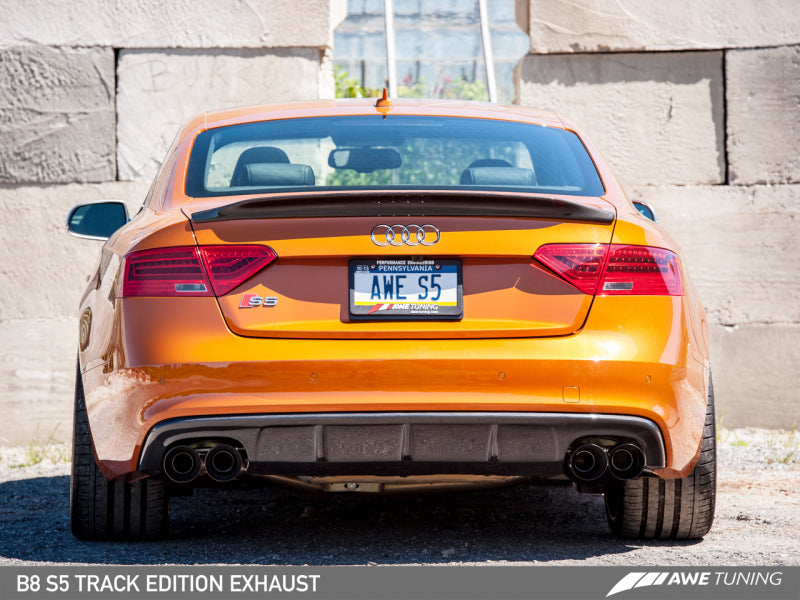AWE Tuning Audi B8.5 S5 3.0T Track Edition Exhaust - Stunning Diamond Black Tips (102mm)