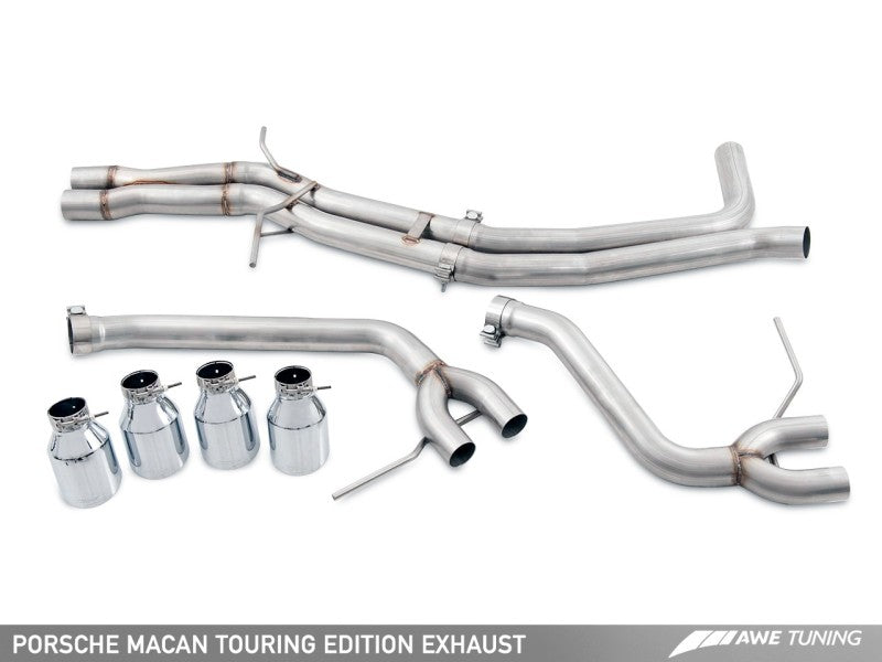 AWE Tuning Porsche Macan Touring Edition Exhaust System - Stunning Diamond Black 102mm Tips