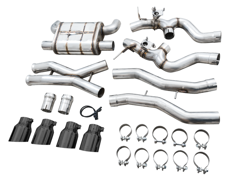 AWE SwitchPath Catback Exhaust with Diamond Black Tips - Perfect for BMW G8X M3/M4!