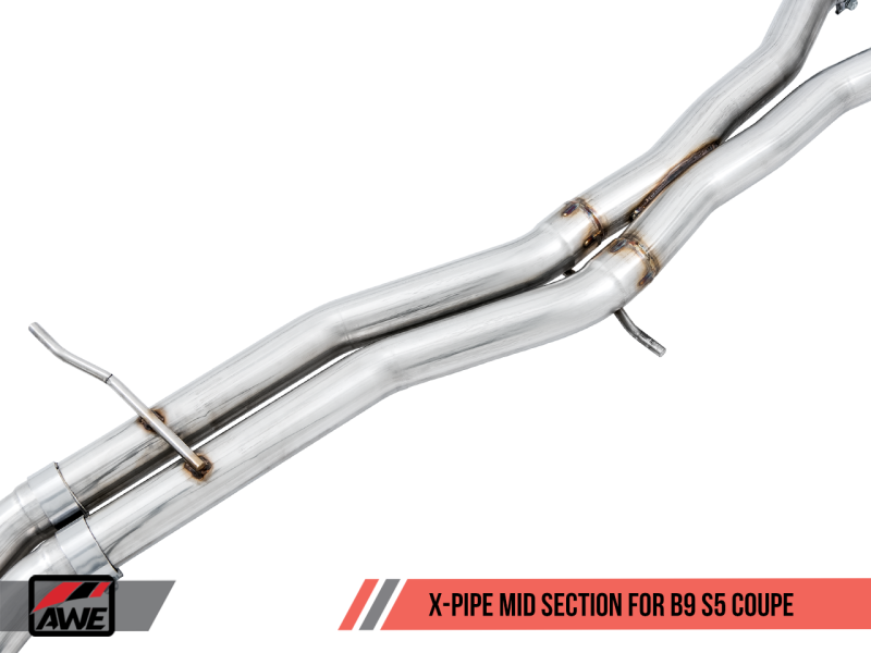 AWE Tuning Audi B9 S5 Coupe 3.0T Track Edition Exhaust - Stunning Diamond Black Tips (102mm)
