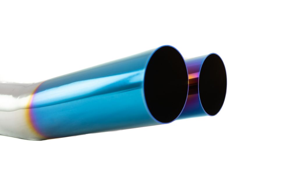 Megan Racing Universal 3 VIP Blue Angled Exhaust Tip - Blast Pipe Style (Weld-on)