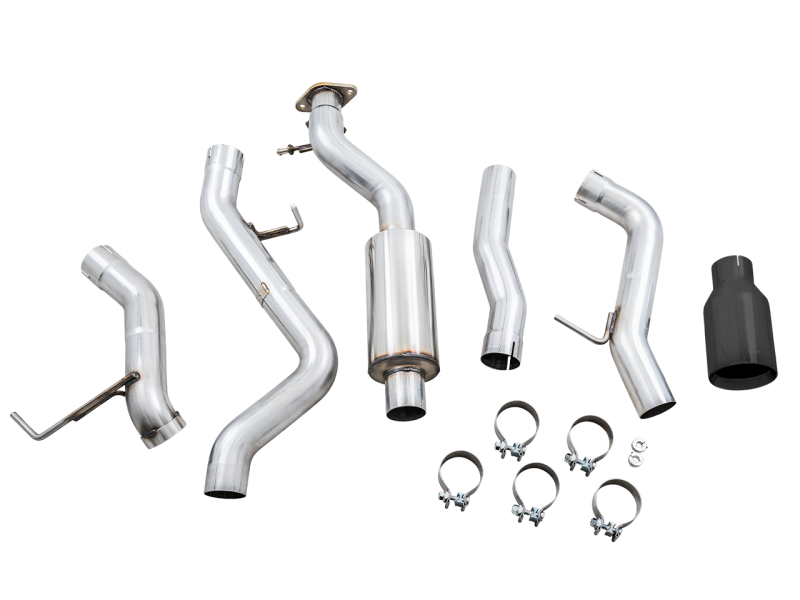 AWE Tuning 2021+ Ford Bronco 0FG Single Rear Exit Exhaust: Unleash Your Bronco's Beast with Diamond Black Tip & Bash Guard