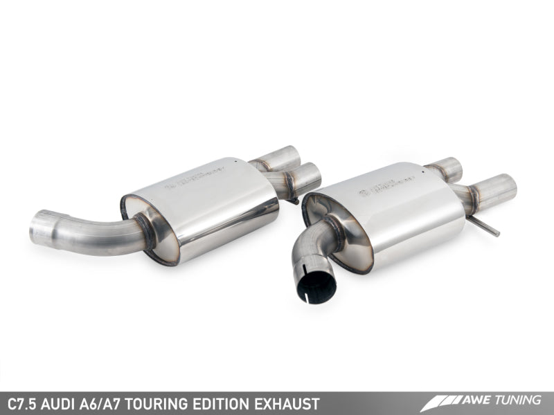 AWE Tuning Audi C7.5 A6 3.0T Touring Edition Exhaust - Stunning Quad Outlet Diamond Black Tips