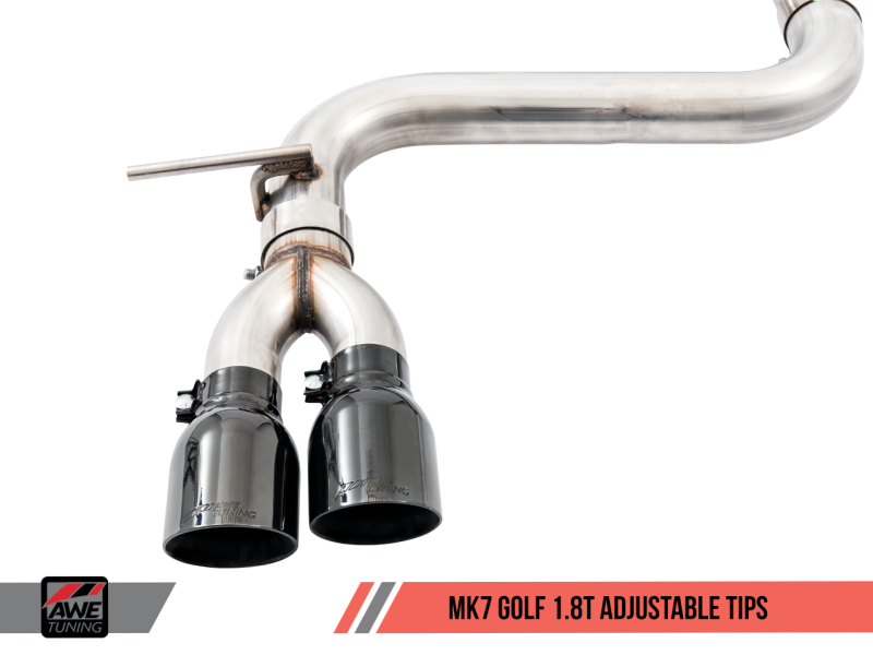 AWE Tuning VW MK7 Golf 1.8T Track Edition Exhaust: Diamond Black 90mm Tips