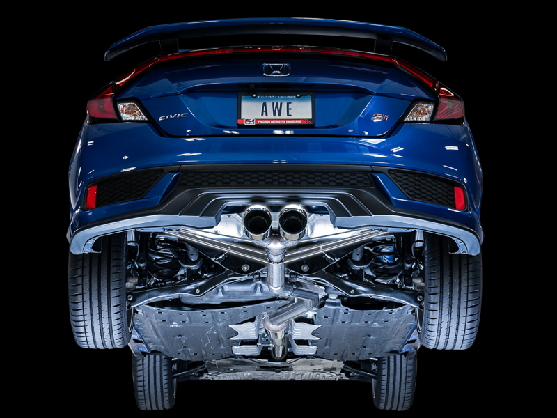 AWE Tuning - Transform Your 17+ Honda Civic SI 1.5L / Type R 2.0L Turbo with Triple-to-Dual Tip Conversion Kit
