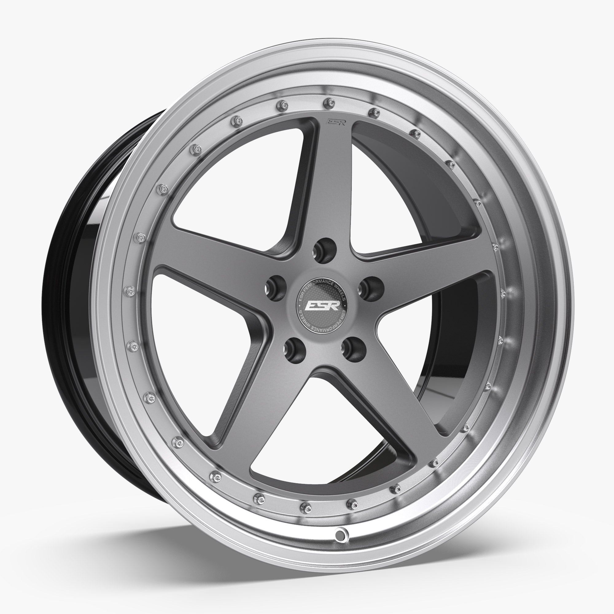 ESR CS5 18x9.5 5x100 +35 Matte Graphite Face w/Matte Machined Lip - SET OF 4 WHEELS! Grab Yours Now!