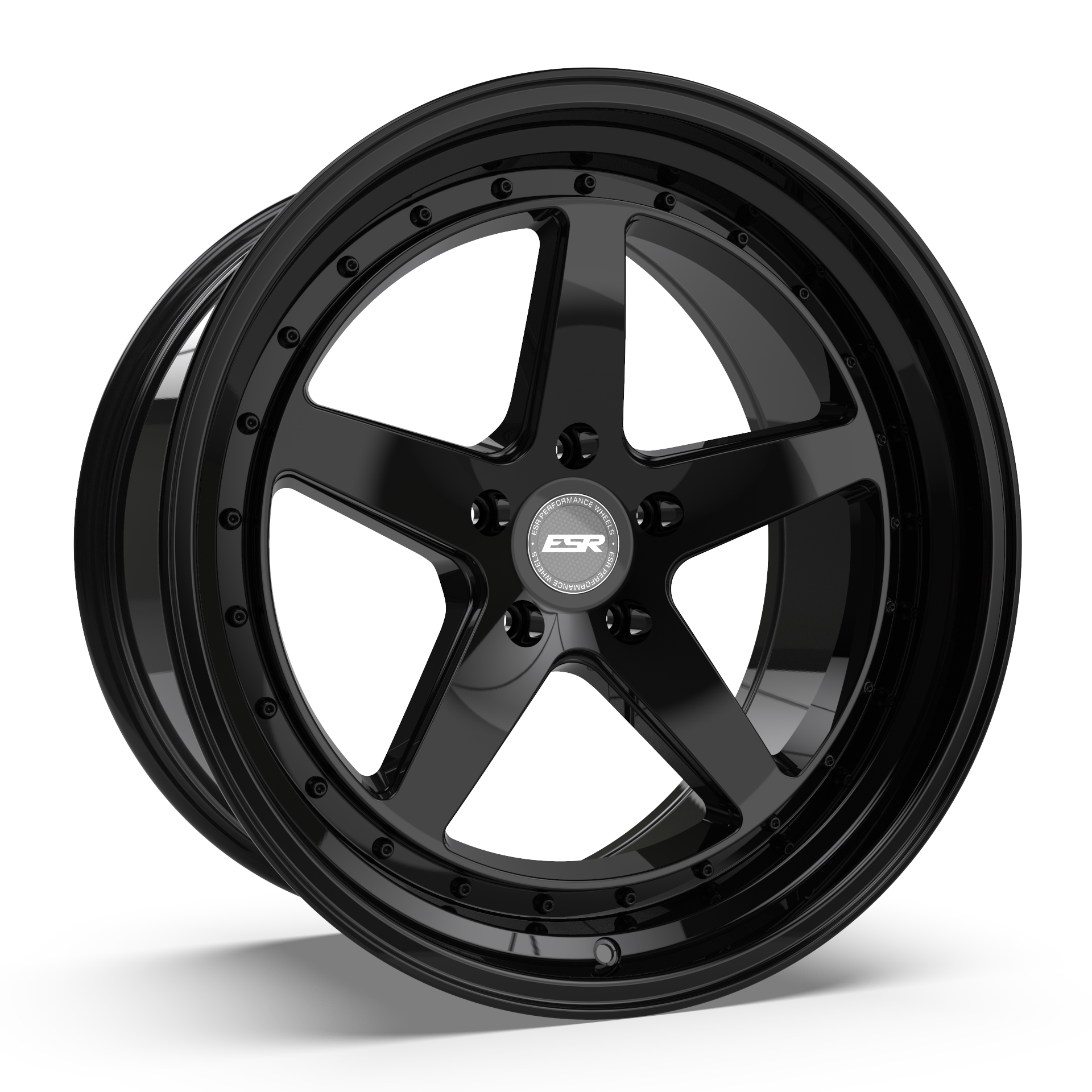 ESR CS5 18X8.5 5X114.3 +30 Gloss Black Face and Lip Wheels - Set of 4! Grab Yours Now!