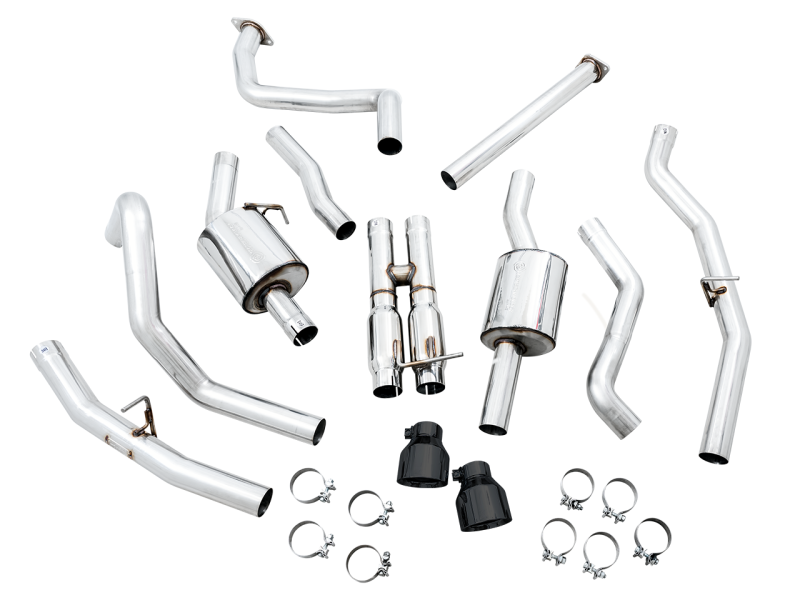 AWE Tuning 2021 - 2024 RAM 1500 TRX 0FG Cat - Back Exhaust with Stunning Diamond Black Tips