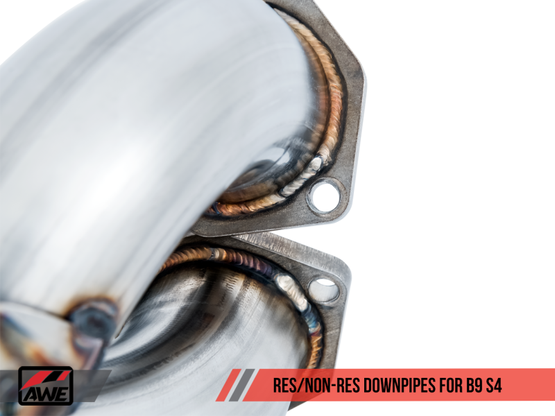 AWE Tuning Audi B9 S4 Track Edition Exhaust - Roaring Non-Resonated with Black 102mm Tips