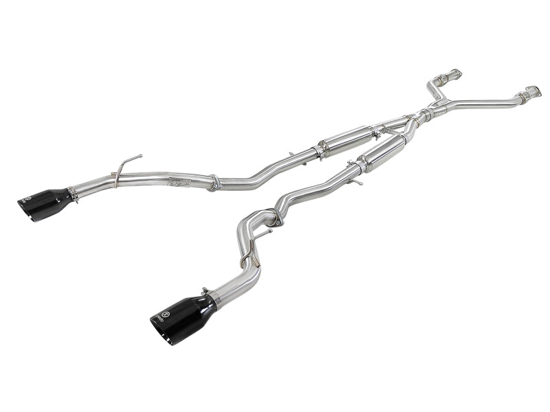 Rev Up Your Infiniti Q50: aFe Takeda 2.5in 304 SS Cat-Back Exhaust System with Black Tips for 2016 - 2024 V6 - 3.0L (tt)