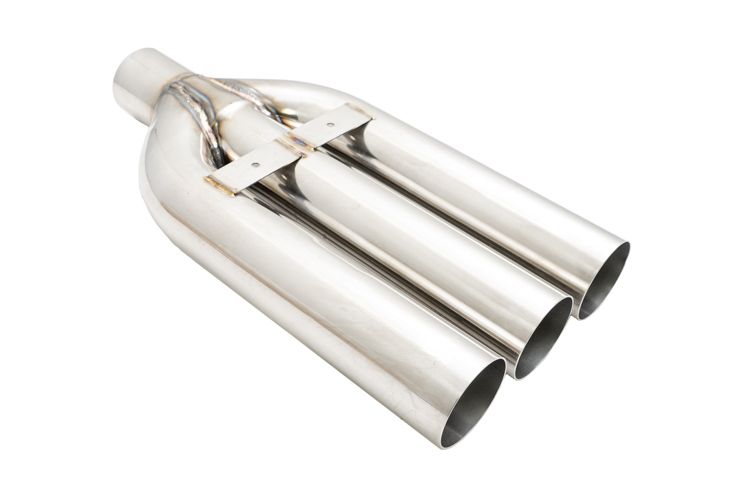 Megan Racing Universal Triple 3 VIP Exhaust Tip: Blast Pipe Style (Weld-on) - Straight Cut Stainless Tips! MR-UT-TR3
