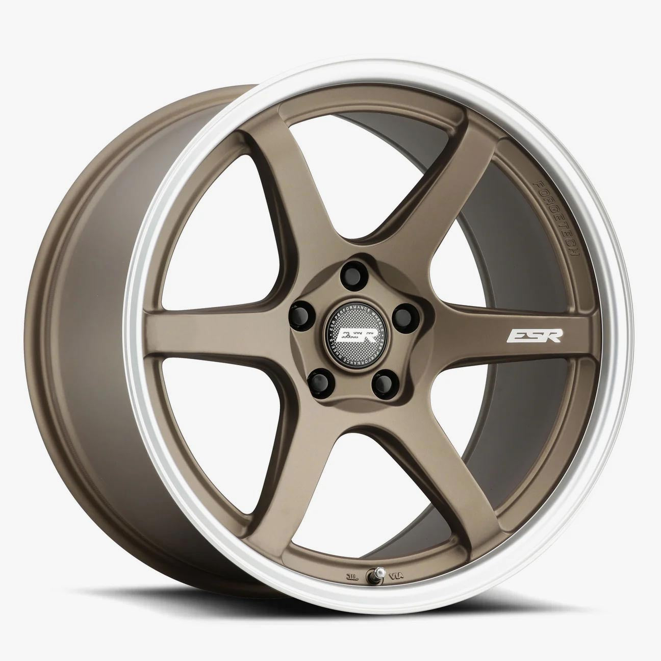 ESR AP6 19x9.5 5x112 (Custom Drill) ET22 Matte Bronze / Machined Lip - Premium Custom Wheels