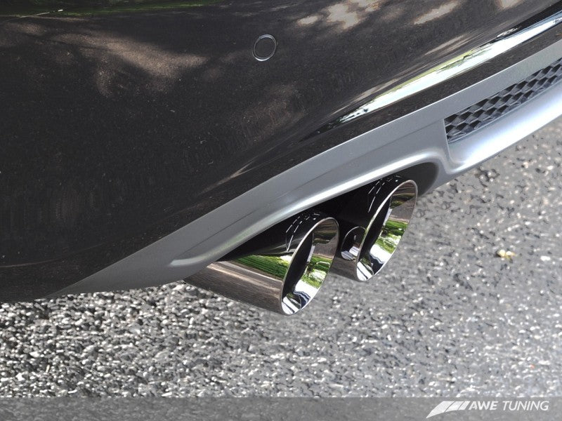 AWE Tuning Audi B8 A4 Touring Edition Exhaust - Unleash Your Audi's Power with Single Side Diamond Black Tips