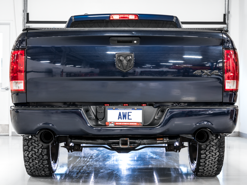 AWE Tuning 09-18 RAM 1500 5.7L (w/Cutouts) 0FG Dual Rear Exit Cat-Back Exhaust with Stunning Diamond Black Tips