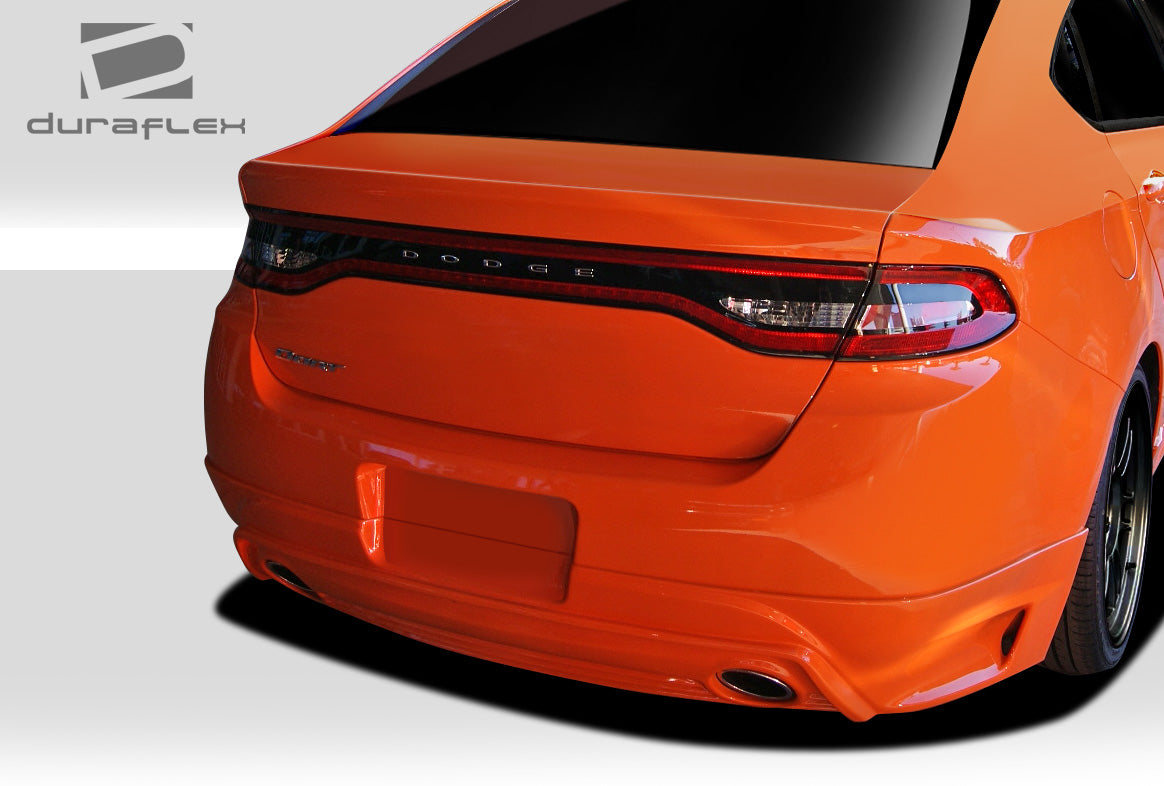 Rev Up Your 2013 - 2016 Dodge Dart with Duraflex Racer Rear Lip Under Spoiler Air Dam (Dual Exhaust) - 1 Piece