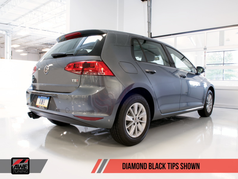 AWE Tuning VW MK7 Golf 1.8T Track Edition Exhaust: Diamond Black 90mm Tips