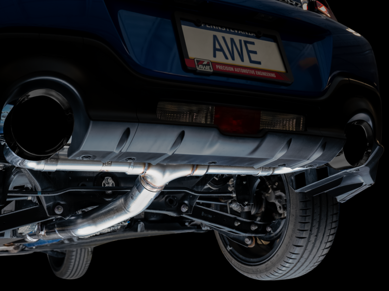 AWE Subaru BRZ / Toyota GR86 / Toyota 86 Track Edition Cat-Back Exhaust - Stunning Diamond Black Tips