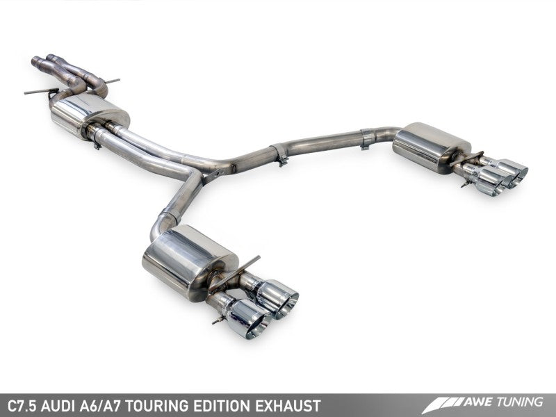 AWE Tuning Audi C7.5 A6 3.0T Touring Edition Exhaust - Stunning Quad Outlet Diamond Black Tips