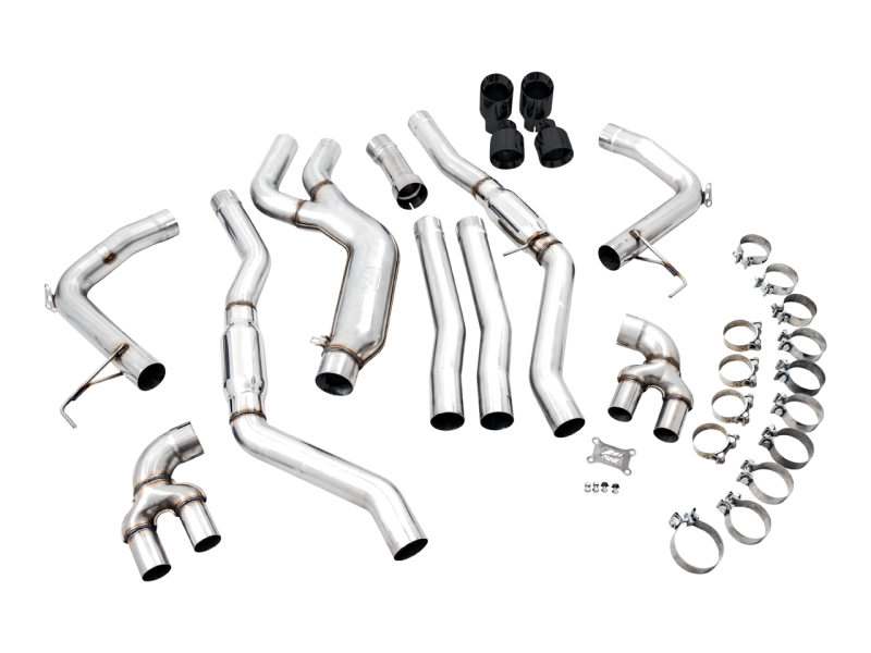 AWE Tuning 2019+ BMW M340i (G20) Track Edition Exhaust - Get the Raw, Rowdy Sound with Quad Diamond Black Tips