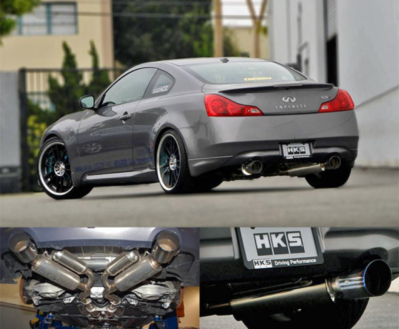 HKS 08 Infiniti G37 Coupe: Dual Hi-Power Titanium Tip Catback Exhaust - A Must-Have!