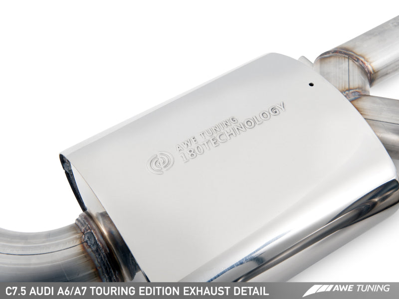 AWE Tuning Audi C7.5 A6 3.0T Touring Edition Exhaust - Stunning Quad Outlet Diamond Black Tips