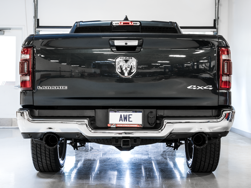 AWE Tuning's Stunning 19 - 21 RAM 1500 5.7L (w/Cutouts) 0FG Dual Rear Exit Cat - Back Exhaust with Diamond Black Tips