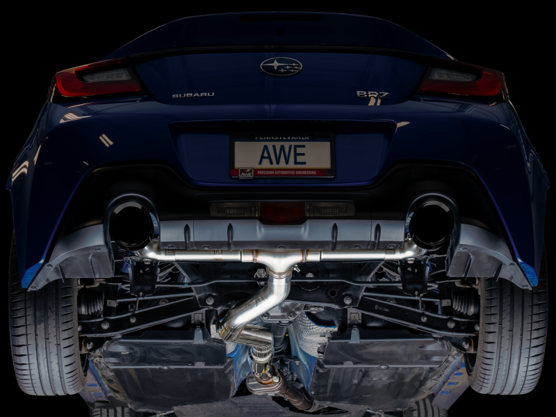 AWE Subaru BRZ / Toyota GR86 / Toyota 86 Track Edition Cat-Back Exhaust - Stunning Diamond Black Tips