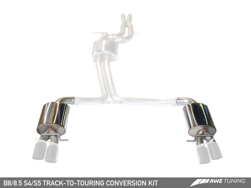 AWE Tuning Audi B8.5 S4/S5 3.0T: Transform Your Track Exhaust to Touring Edition Kit (102mm Tips)