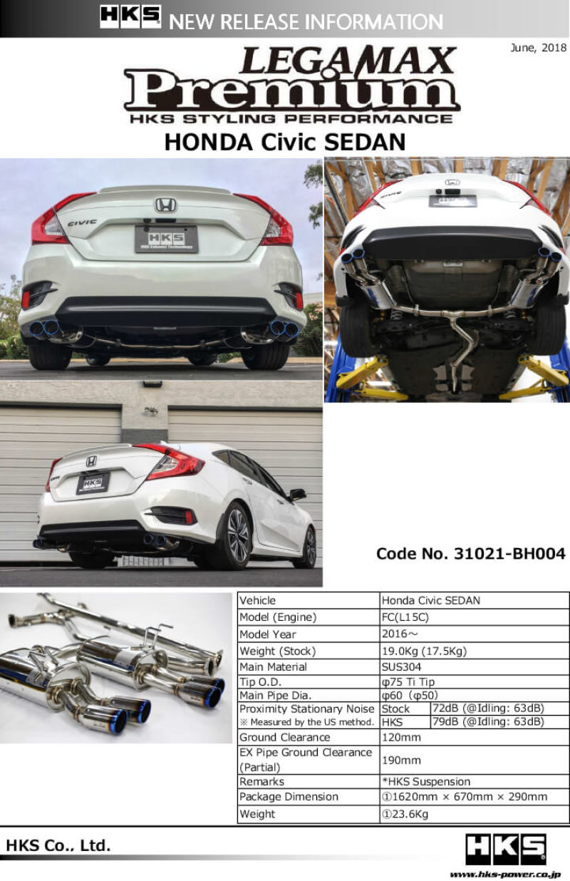 HKS LEGAMAX Premium - The Ultimate Upgrade for Honda Civic Sedan FC