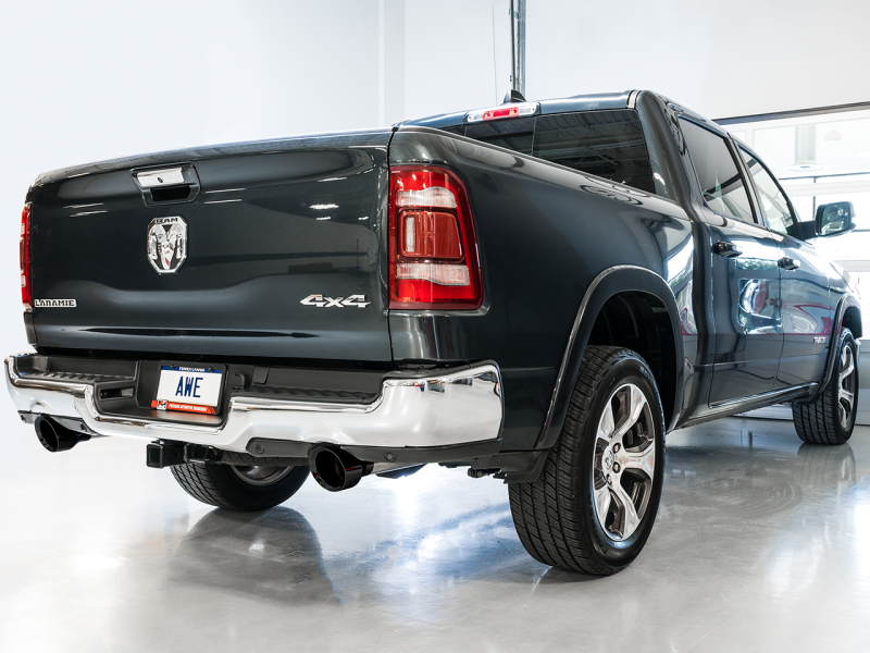 AWE Tuning's Stunning 19 - 21 RAM 1500 5.7L (w/Cutouts) 0FG Dual Rear Exit Cat - Back Exhaust with Diamond Black Tips