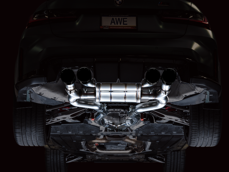 AWE SwitchPath Catback Exhaust with Diamond Black Tips - Perfect for BMW G8X M3/M4!