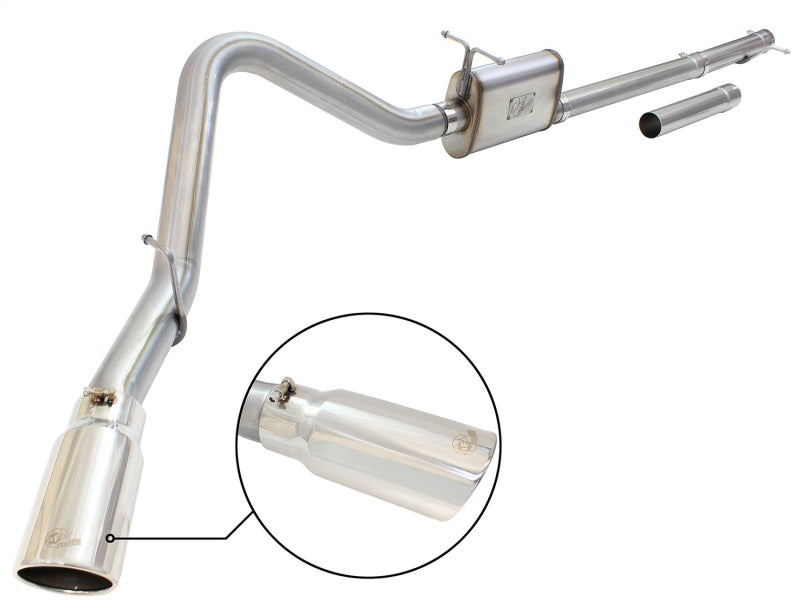 aFe MACHForce XP Exhaust: 3in - 3.5in SS Single Side Ext CB with Polish Tip for 99 - 04 Ford F - 250 V8 5.4L/6.8L - Unleash Your Truck's Potential!