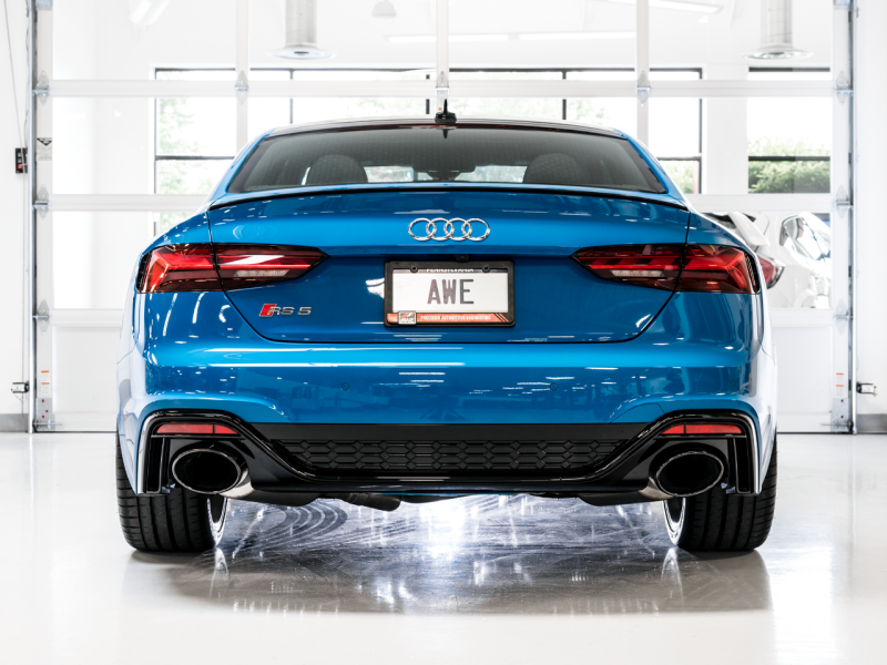 AWE Tuning Audi B9.5 RS5 Sportback Non-Resonated Touring Edition Exhaust with RS-Style Diamond Black Tips - Unleash the Beast!