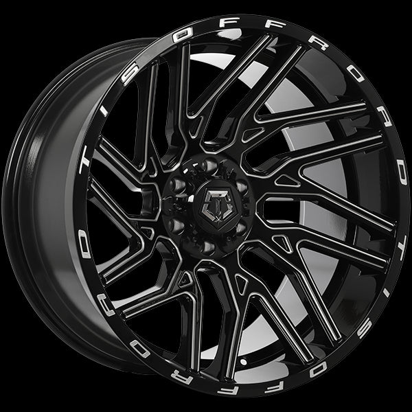 TIS Wheels 554 - Stunning 22x12.0 Gloss Black Wheels with Milled Edge