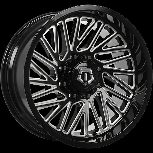 TIS Wheels 553 Gloss Black - Milled Edge Wheels: 20x10.0 Size, 8x165.1 Bolt Pattern, ET - 12 Offset