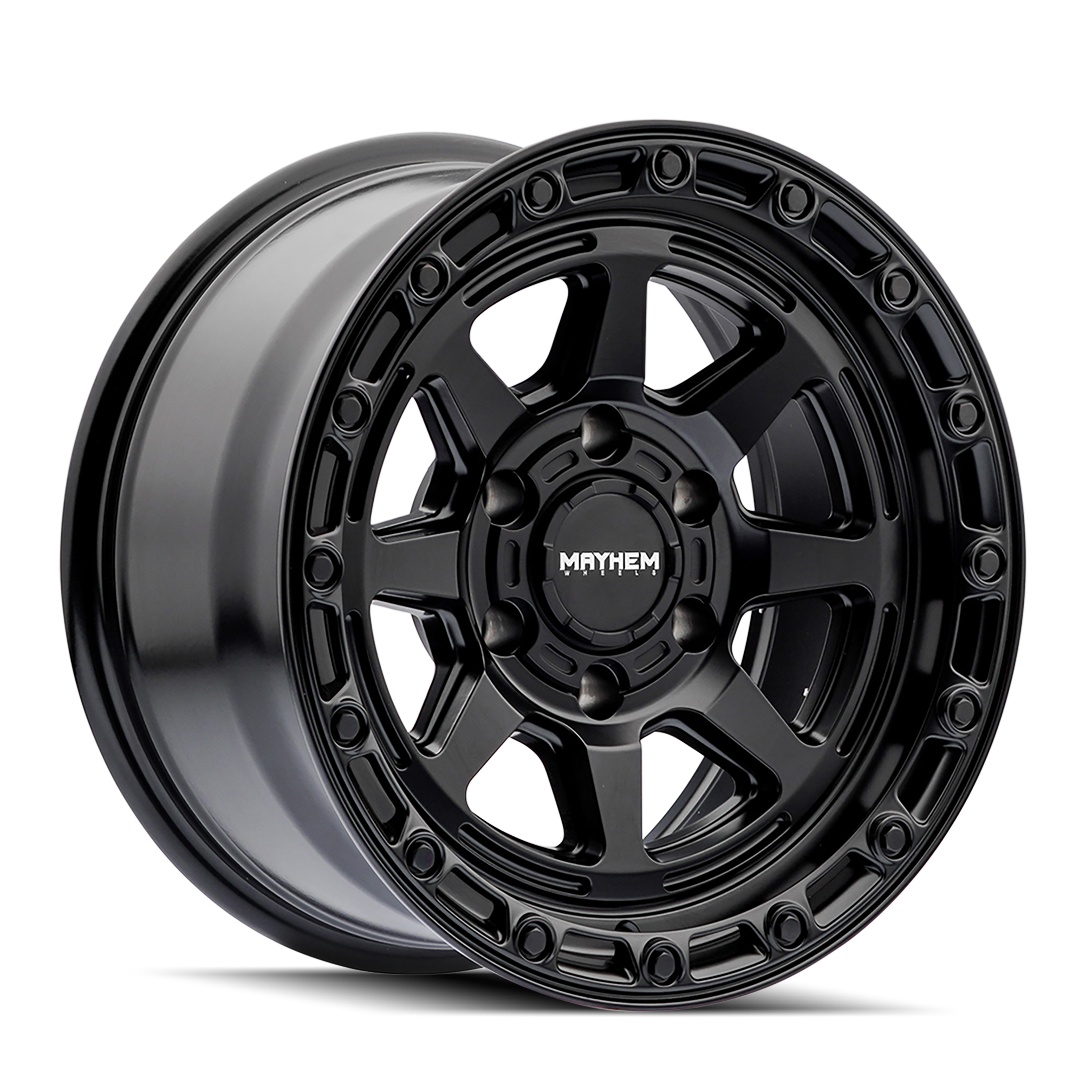 MAYHEM RIDGELINE 17x8.5 6x139.7 ET-6 106.1 Satin Black - Unleash Your Ride's Potential!