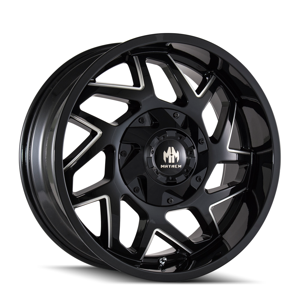 MAYHEM HATCHET - 20x9 Gloss Black Milled Wheels for High - Performance Vehicles
