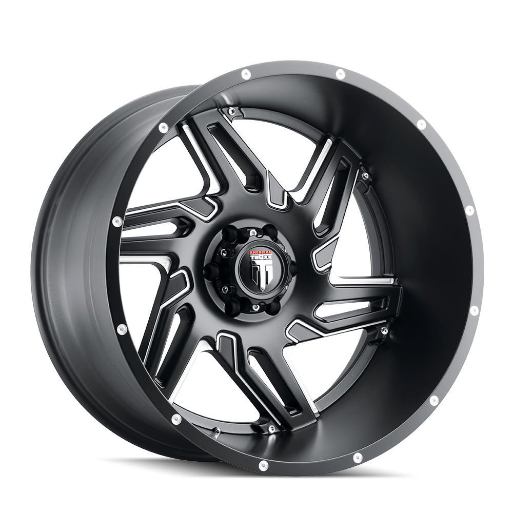AMERICAN TRUXX SPURS 24x14 Wheels - Stunning Satin Black Milled Finish!