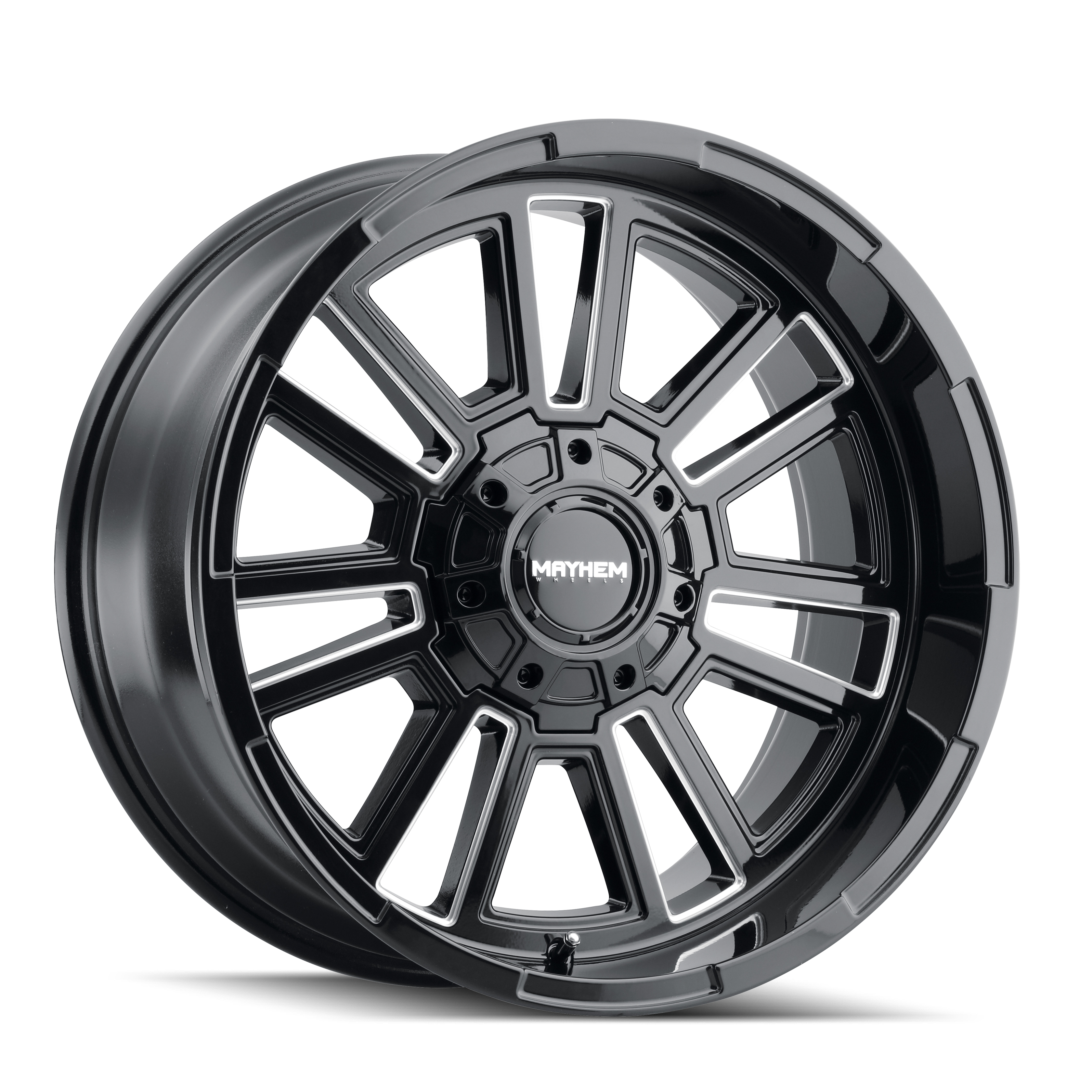 MAYHEM APOLLO - Stunning 20x10 Gloss Black Milled Wheels