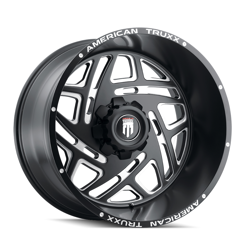 Unleash the Power of AMERICAN TRUXX COSMOS 22x12 Satin Black Milled Wheels