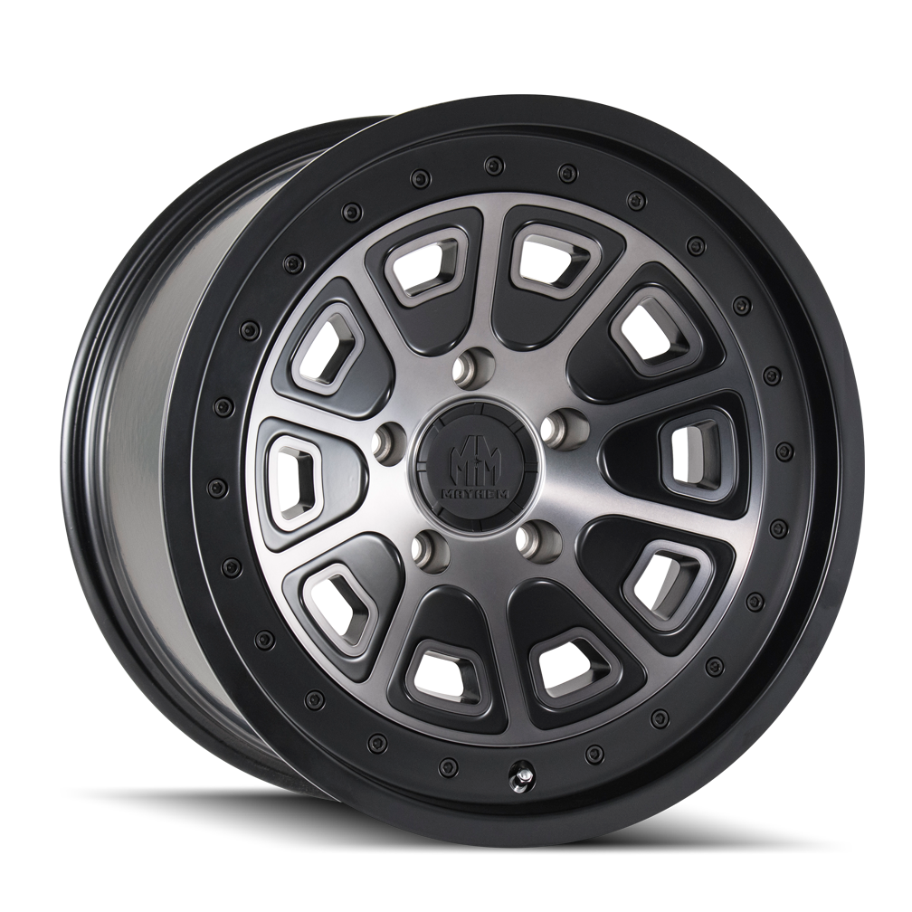 MAYHEM FLAT IRON 17x9 5x114.3 ET-12 72.6 Matte Black Machined - The Ultimate Wheels for Your Ride