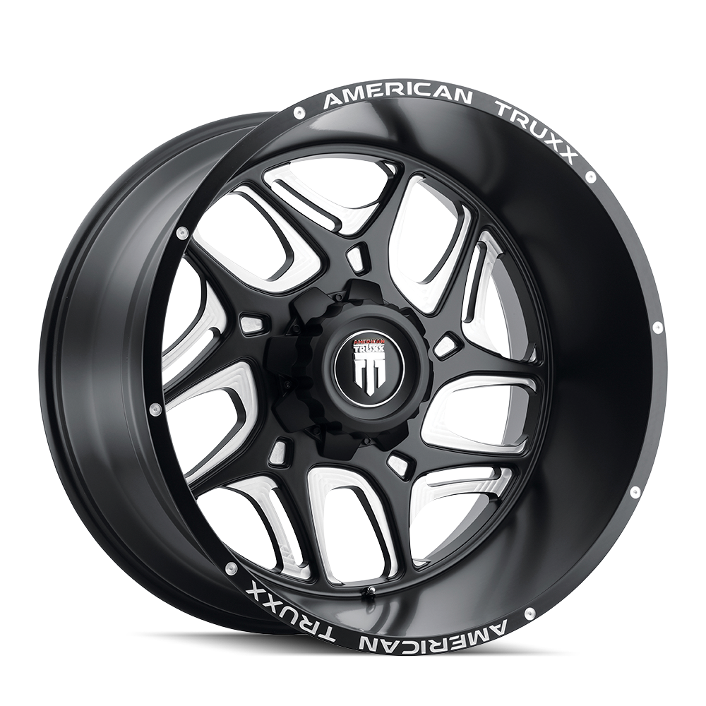 AMERICAN TRUXX SWEEP 24x14 Wheels - Stunning Satin Black Milled Finish!