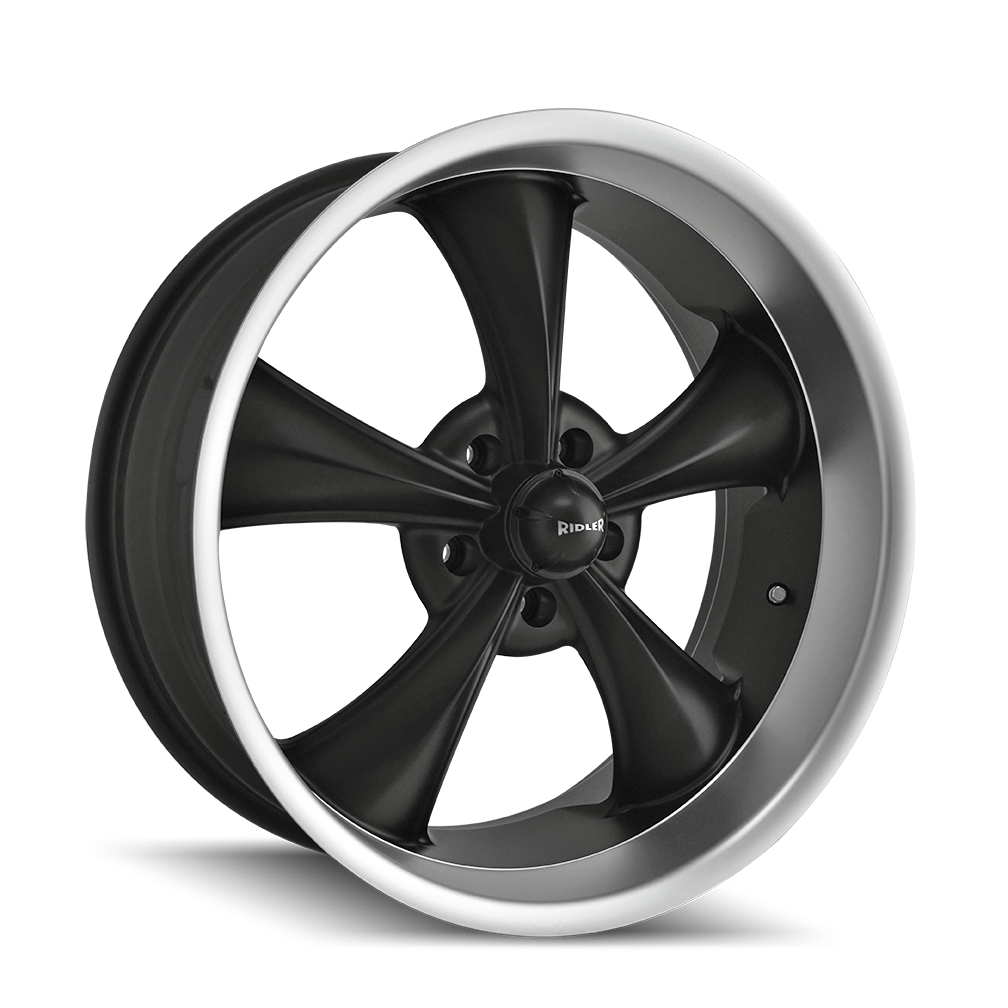 RIDLER 695 18x8 Wheels - Matte Black Machined Finish, Perfect for Your Ride!