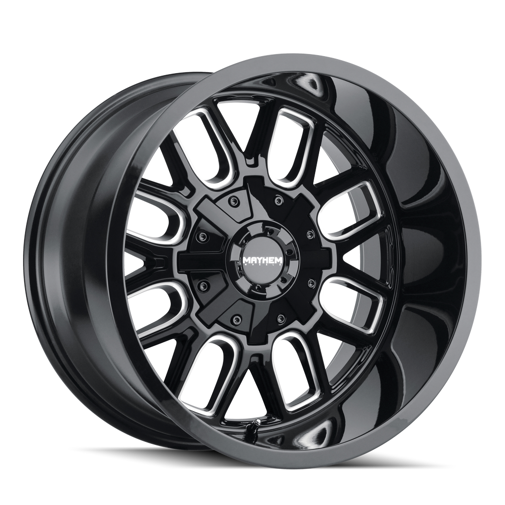 MAYHEM COGENT 18x9 Gloss Black Milled Wheels - Unleash the Power!