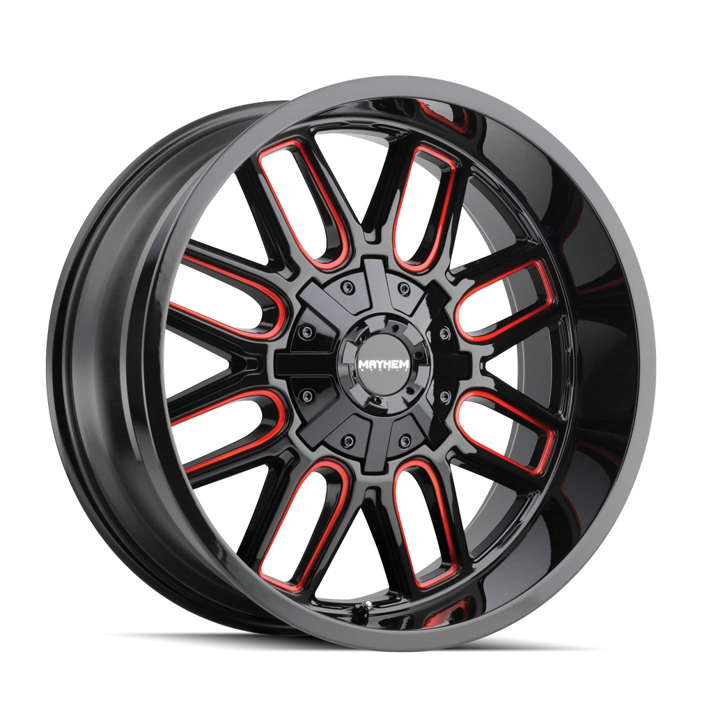 MAYHEM COGENT Wheels - 20x12 Gloss Black Milled Prism Red, High-Performance & Stylish
