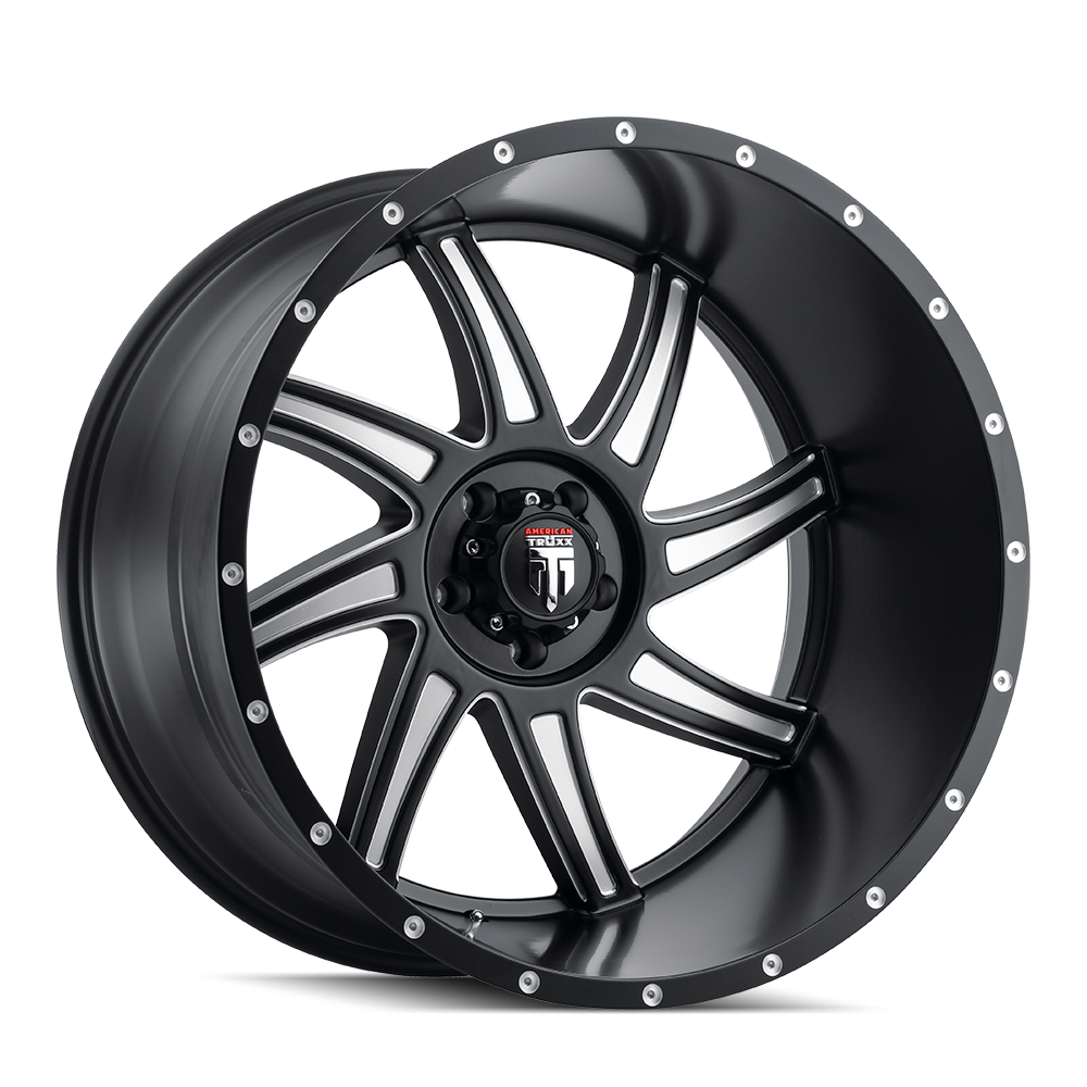 AMERICAN TRUXX VORTEX 20x10 Wheels - Stunning Satin Black Milled Finish, Must-Have Now!